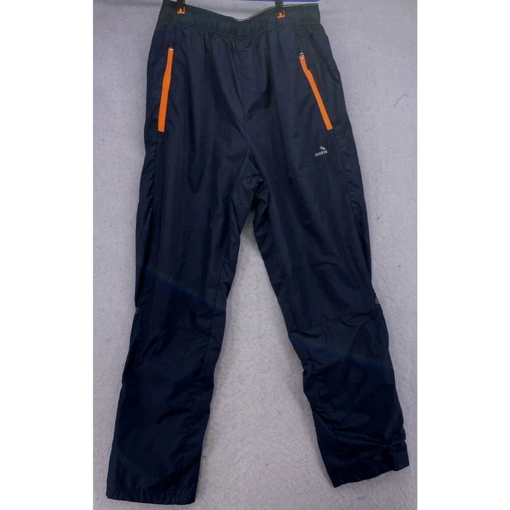 RBX Performance Men's Small Blue Track Pants Mesh Lined Orange Zipper Joggers S